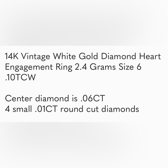 💛14K Vintage Diamond Heart Ring💛 - Picture 8 of 8